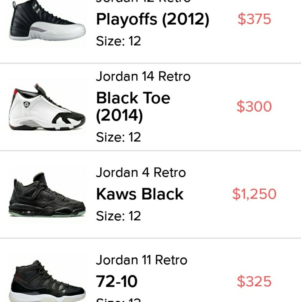 Air Jordan sneakers, all size 12, brand new